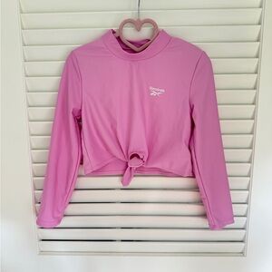 Reebok Girls Cropped Pink Swim Rash Guard